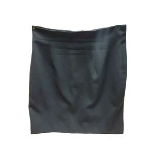 Moschery Women's Pure Wool Skirt Sz S Black Pencil Zipper USA 28W20L, Lined Vtg